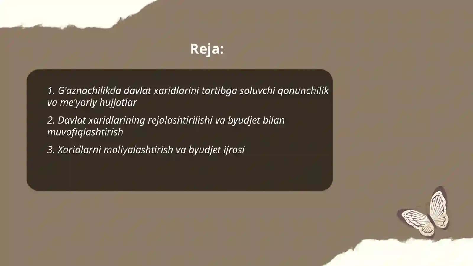 G'aznachilikda davlat xaridini tashkil etish Urolova Fazilat 2