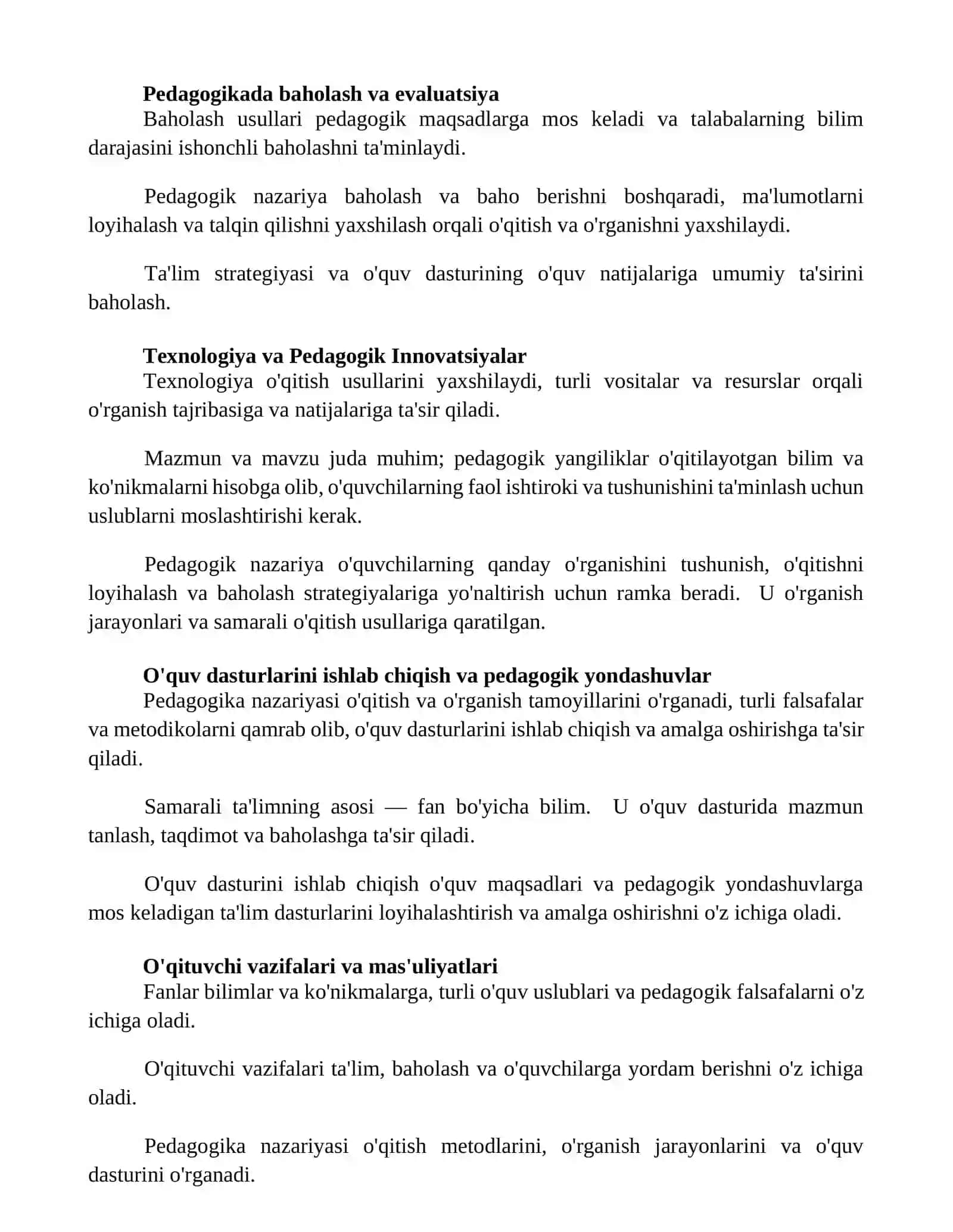 Pedagogika nazariyasi fanining mazmuni va mohiyati,predmeti 2