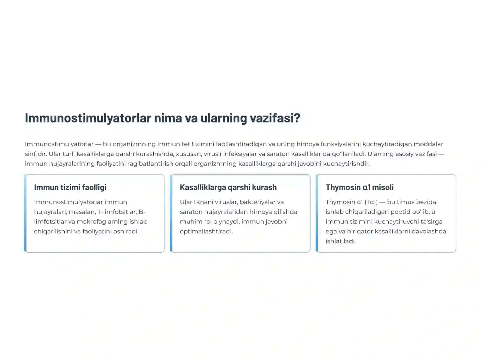 Immunostimulyatorlar va fermentlar farmakokinetikasi: Innovatsion yondashuvlar 2