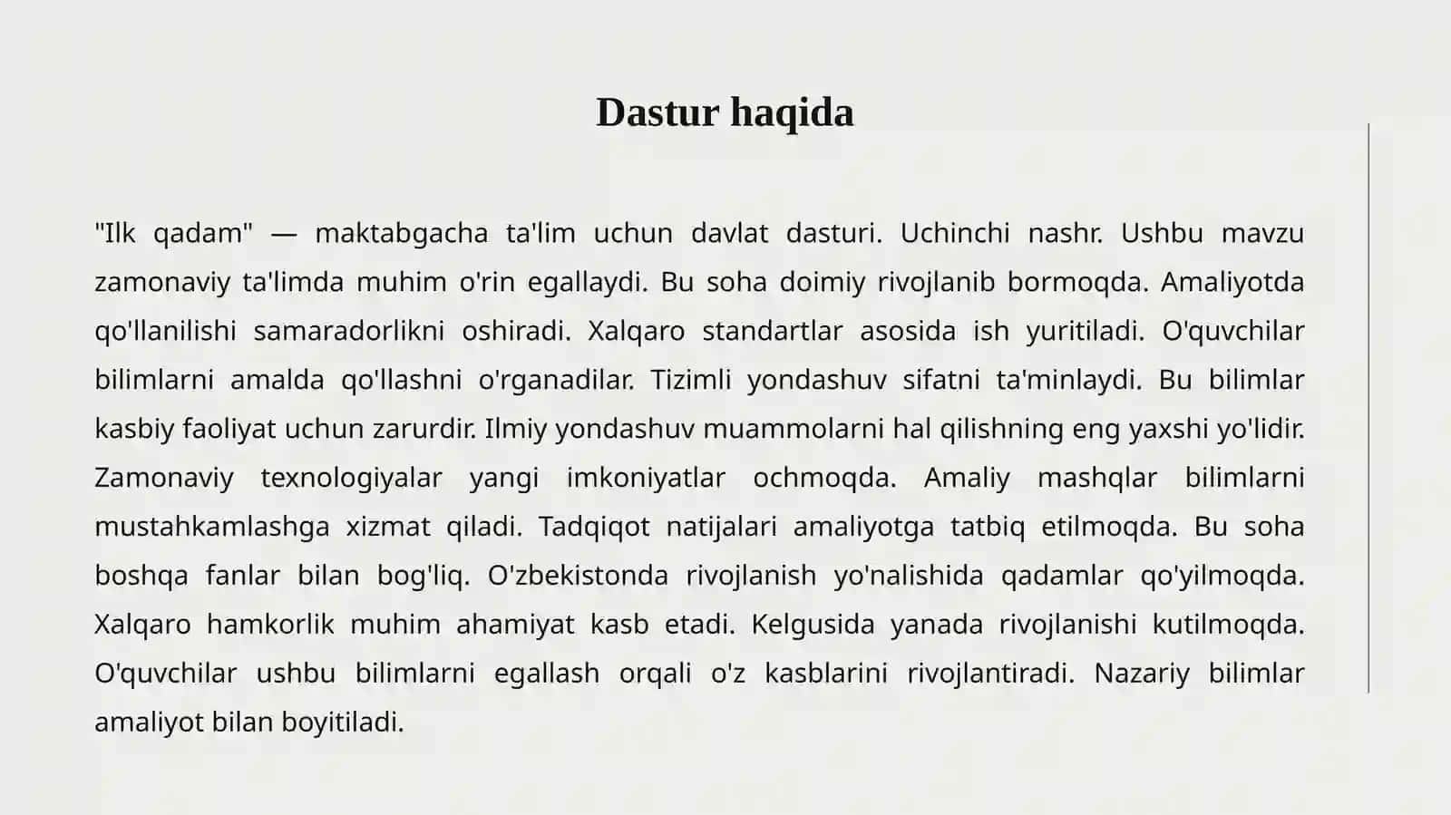 ILK QADAM DASTURI 2