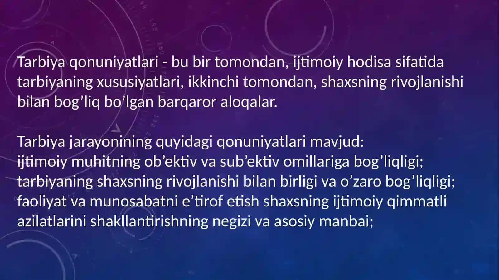 Tarbiya qonuniyatlari va metodika 2
