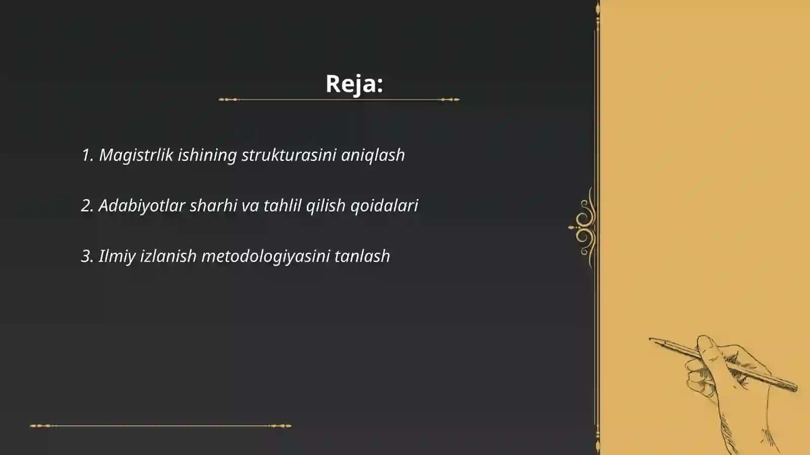 Magistrlik ishini yozish va shakllantirish qoidalari 2