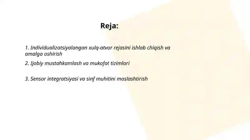 Alohida ehtiyojli oʻquvchilarda intizomlilikni tarbiyalashning shakli va metodlari 2