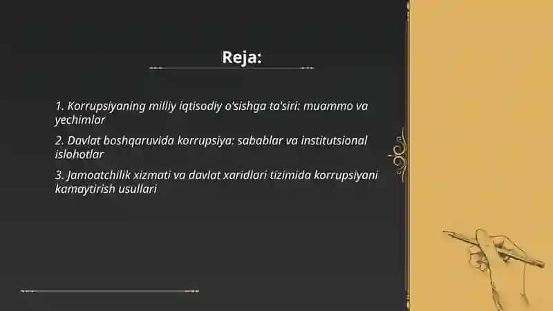 Korrupsiya va milliy taraqqiyot. Muammo va yechim 2