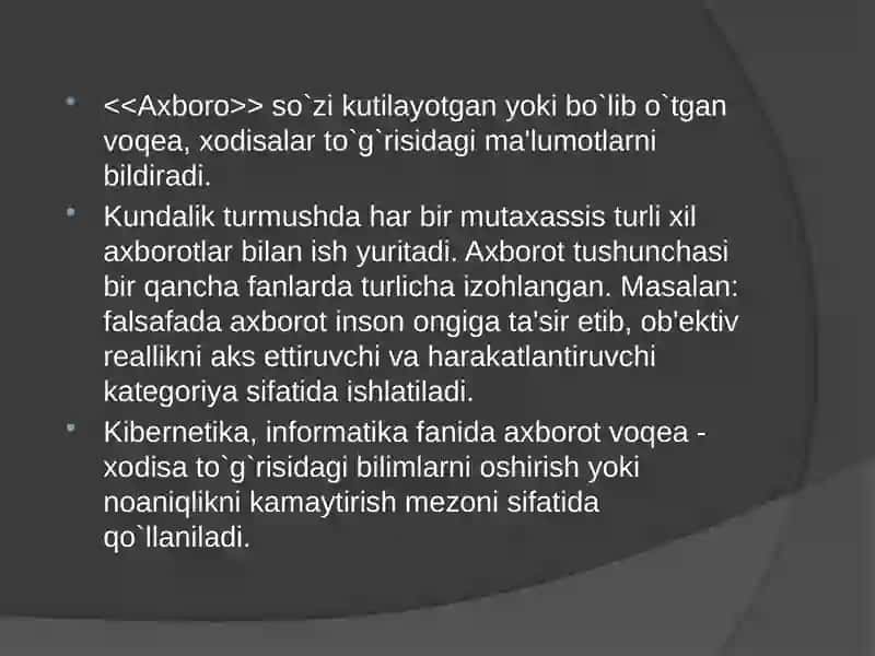Axborot tizimlari tushunchasi 2