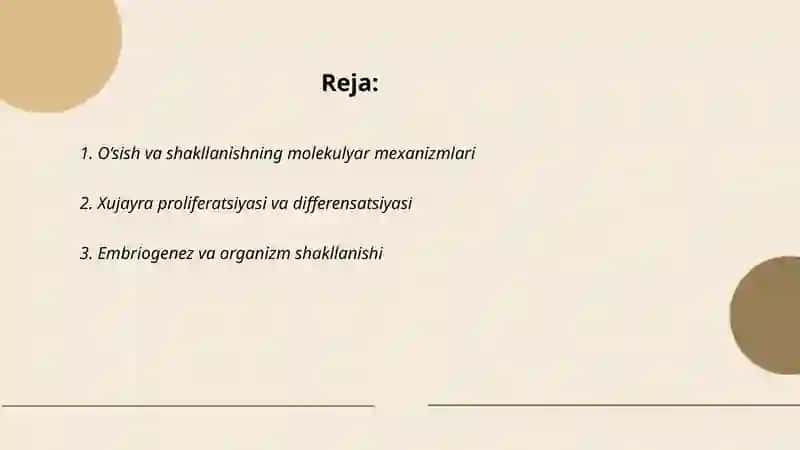 O‘sish va shakllanish jarayonlari 2