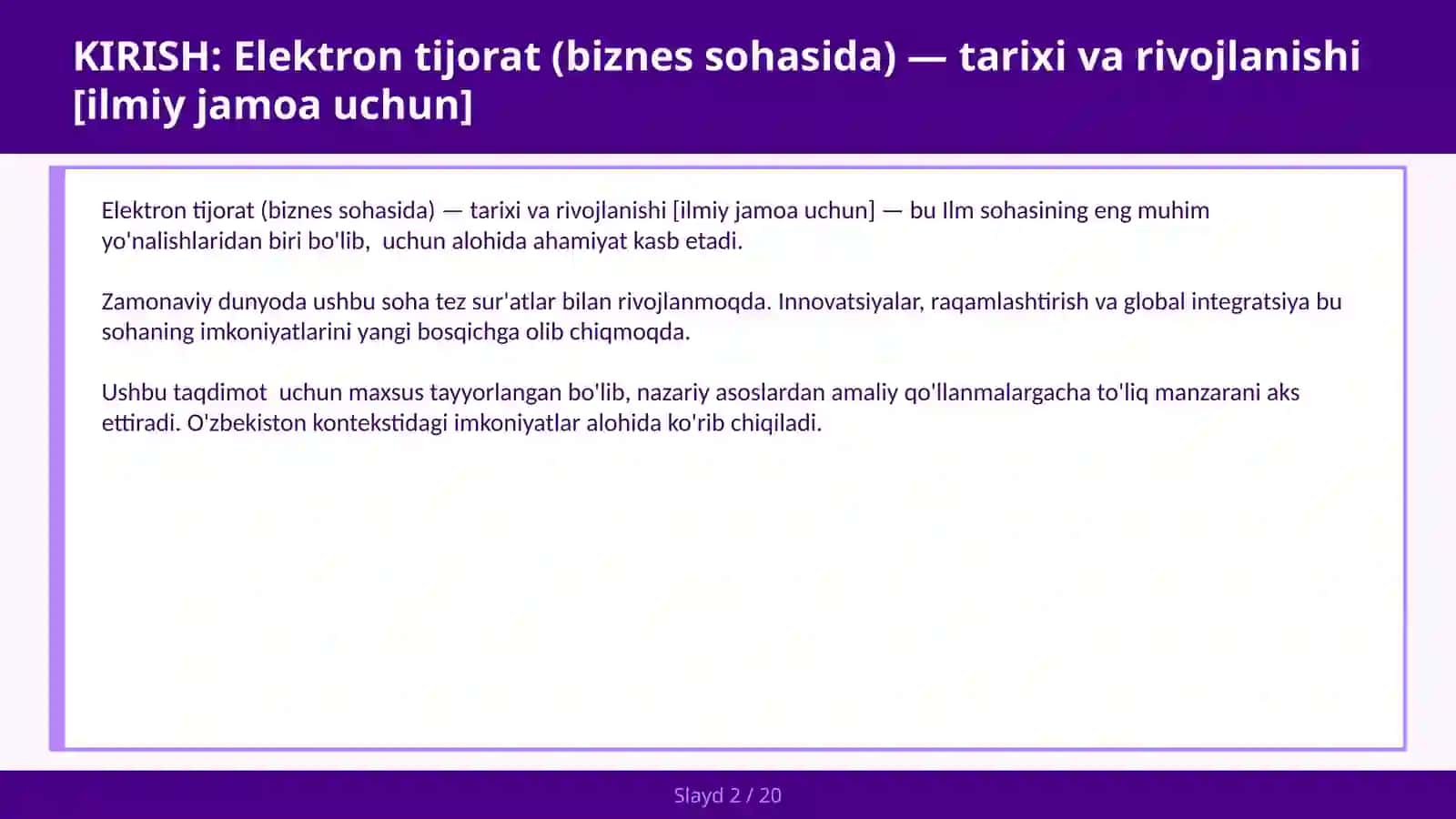 Elektron tijorat (biznes sohasida) — tarixi va rivojlanishi [ilmiy jamoa uchun] 2