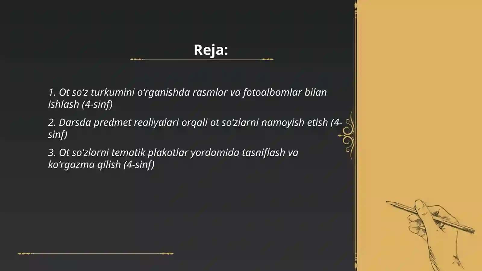 Ot soʻz turkumini urganishda qoʼllaniladigan koʼrgazmalar 2