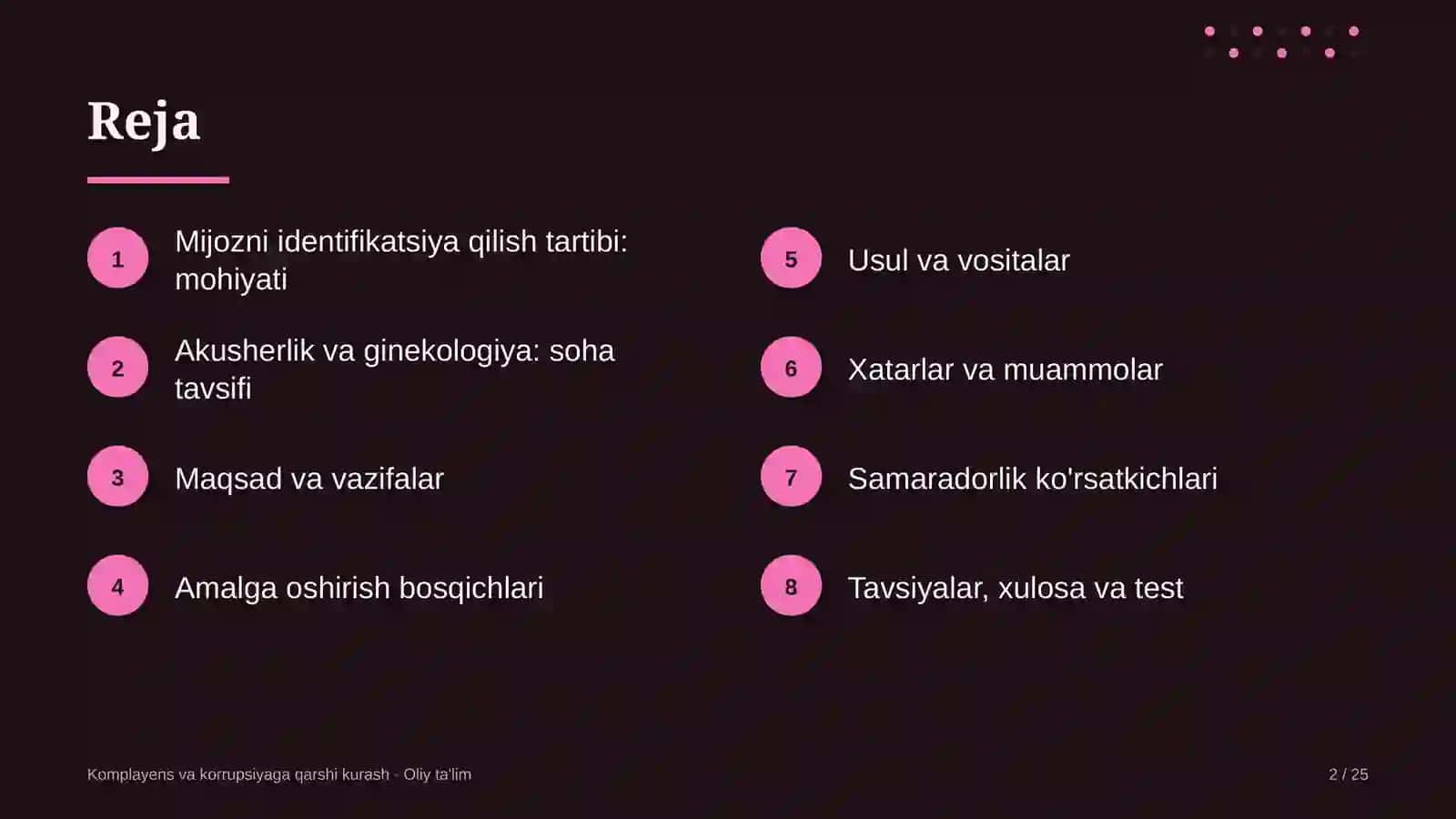 Akusherlik va ginekologiyada mijozni identifikatsiya qilish tartibi 2