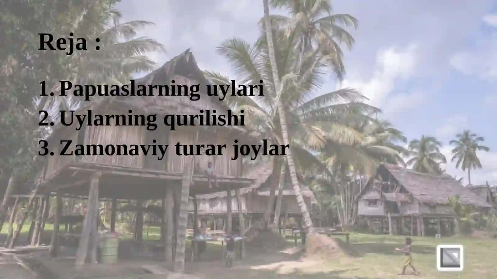 Papuaslarning turar joylaridagi transformatsiyalar 2