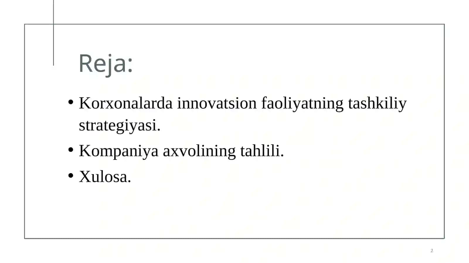 Korxonalarda innovatsion faoliyatning tashkiliy strategiyasi 2