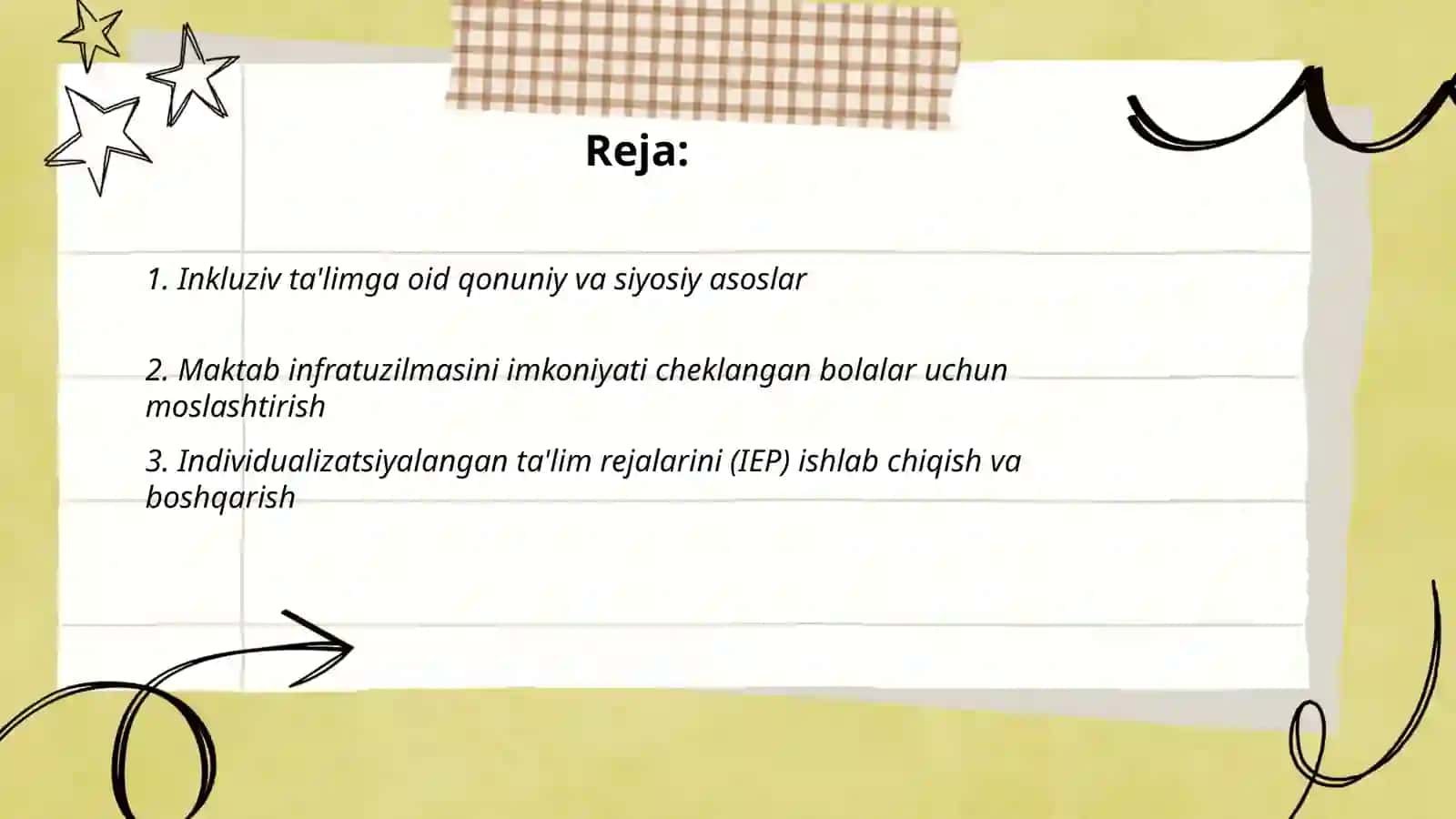 Imkoniyati cheklangan bolalarni inkluziv talim orqali o'qitish va tarbiyalashni tashkillash etish. Jaloldinova Burobiya 2