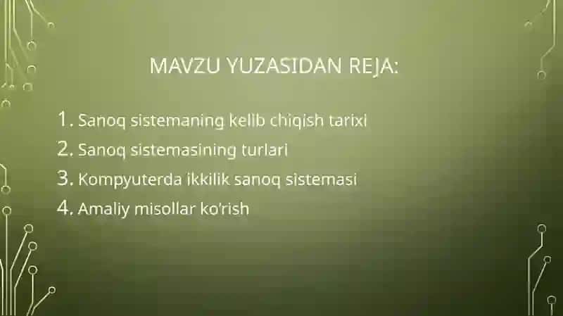 Kompyuter Ishida ikkilik sanoq sistemasidan foydalanish nazaryalari 2