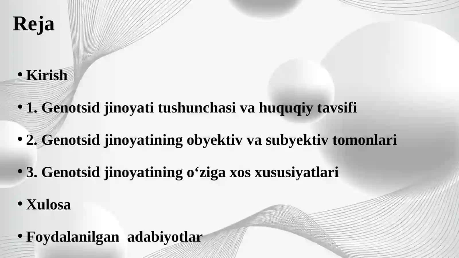 Genotsid jinoyatining o‘ziga xos xususiyatlari. 2