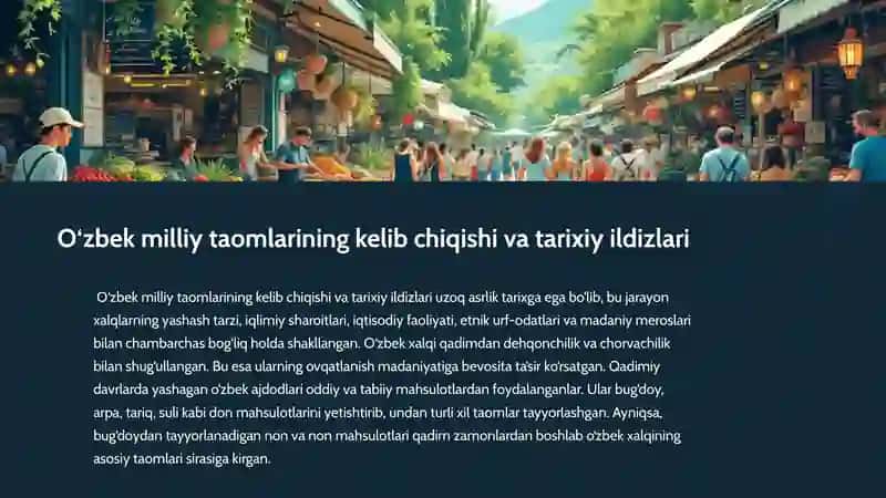 Milliy taomlar evolutsiyasi:an'analar va zamonaviylik 2