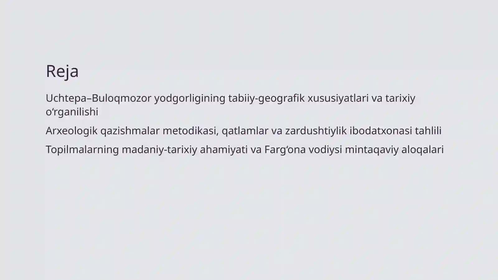 Yodgorliklar va Stratigrafiya Uchtepa buloqmozor yodgorligi 2