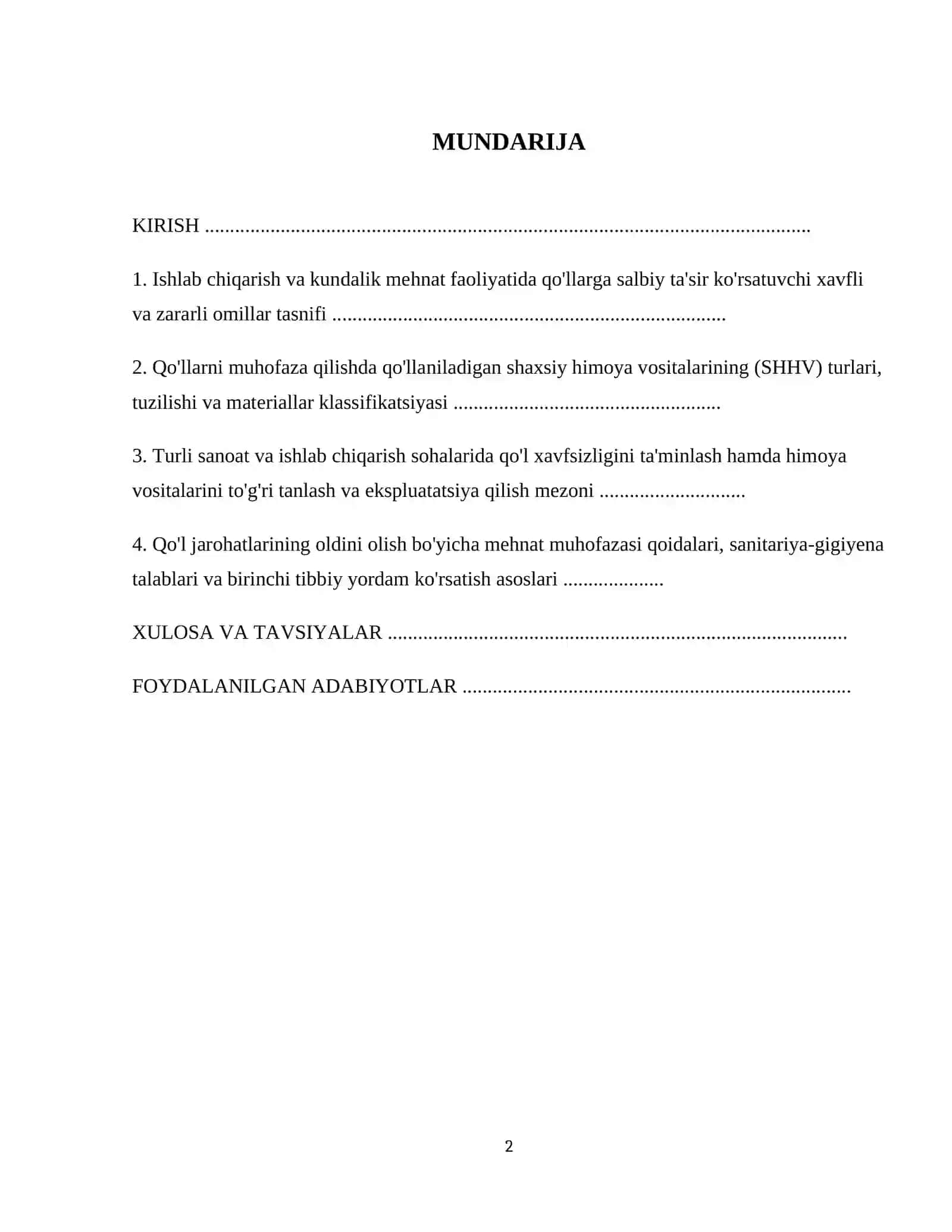 QO'LLARNI HIMOYA QILISH VOSITALARI 2