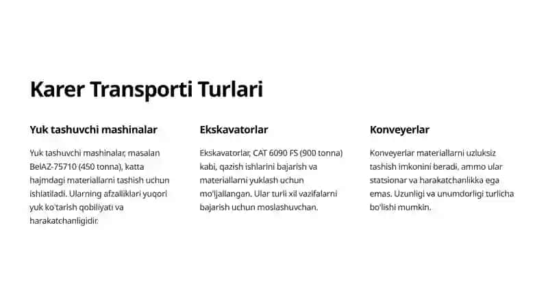 Karer Transportiga Kirish 2