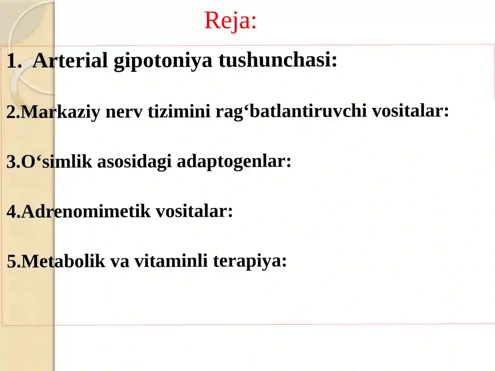 Gipotoniyada ishlatiladigan dori vositalari 2
