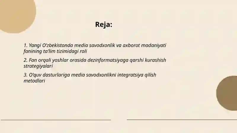 Yangi Oʻzbekistonda Media savodxonlik va axborot madaniyati fanini oʻrni va ahamiyati 2