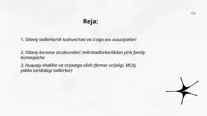 Oilaviy tadbirkorlikning xususiyatlari va tuzilmalari 2