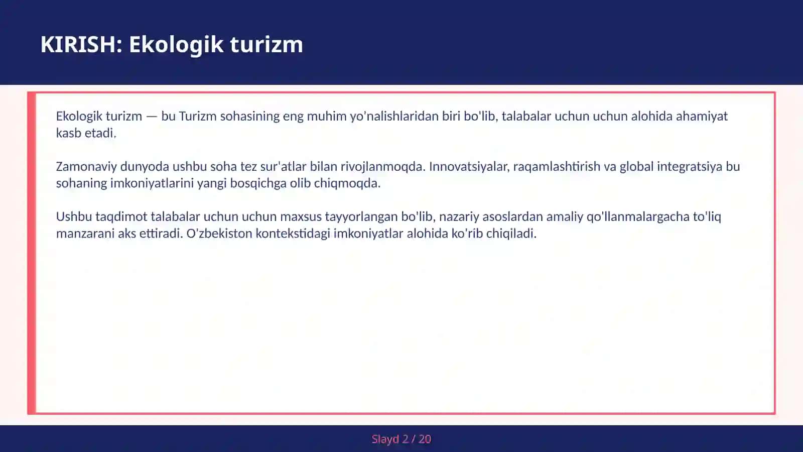 Ekologik turizm 2