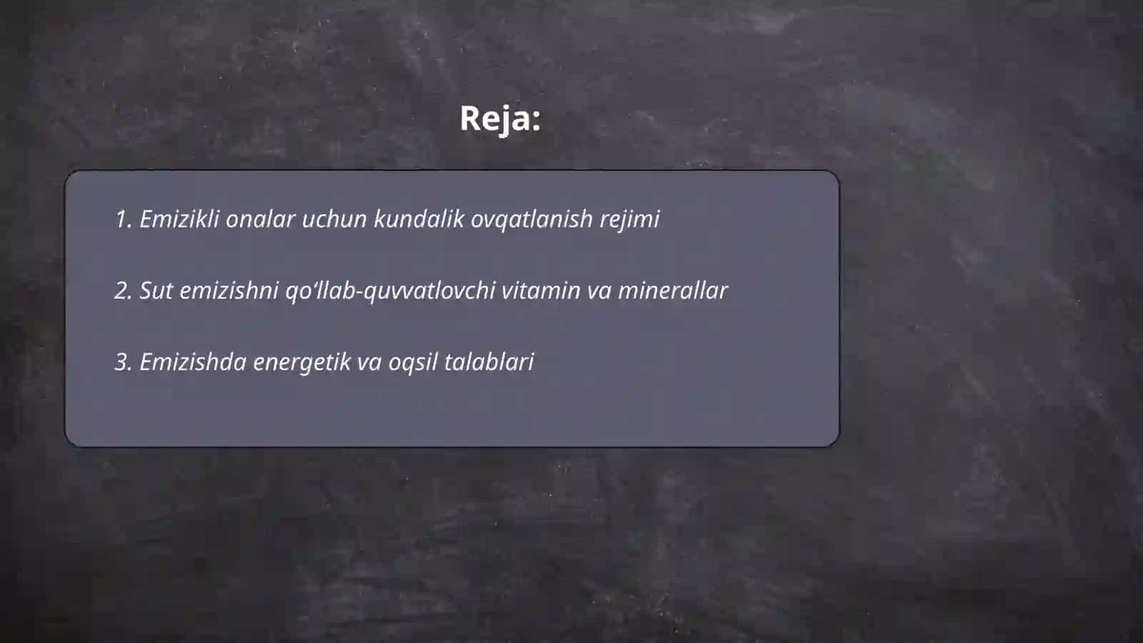 Emizikli onalarni ovqatlantirish tartibi qoʻshimcha ovqat kiritish kech kiritish asoratlari 6 oydan 2 yoshgacha bolalarga berish mumkin boʻlmagan mahsulotlar 2