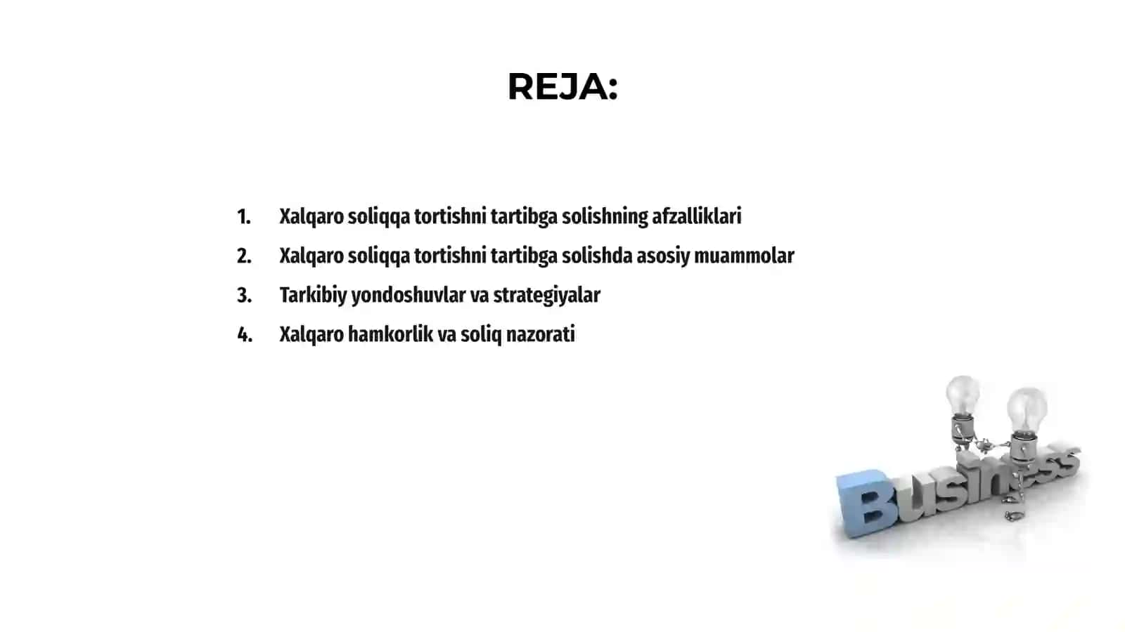 Xalqaro soliqqa tortishni tartibga solish taktik yondoshuvlar 2