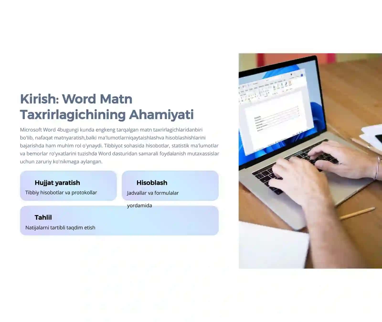 Word Matn Taxrirlagichida Hisoblash Ishlarini Bajarish 2