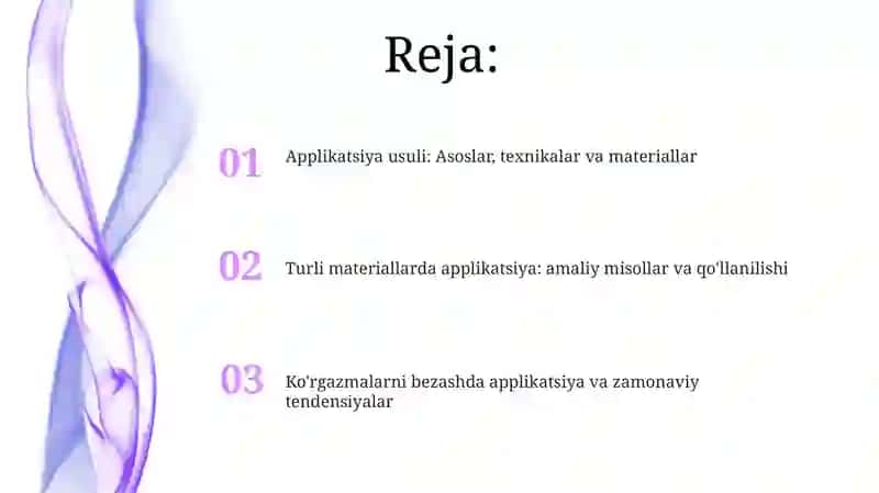 Applikatsiya usulidan foydalanib buyumlarga va ko'rgazmalarga bezak berish 2