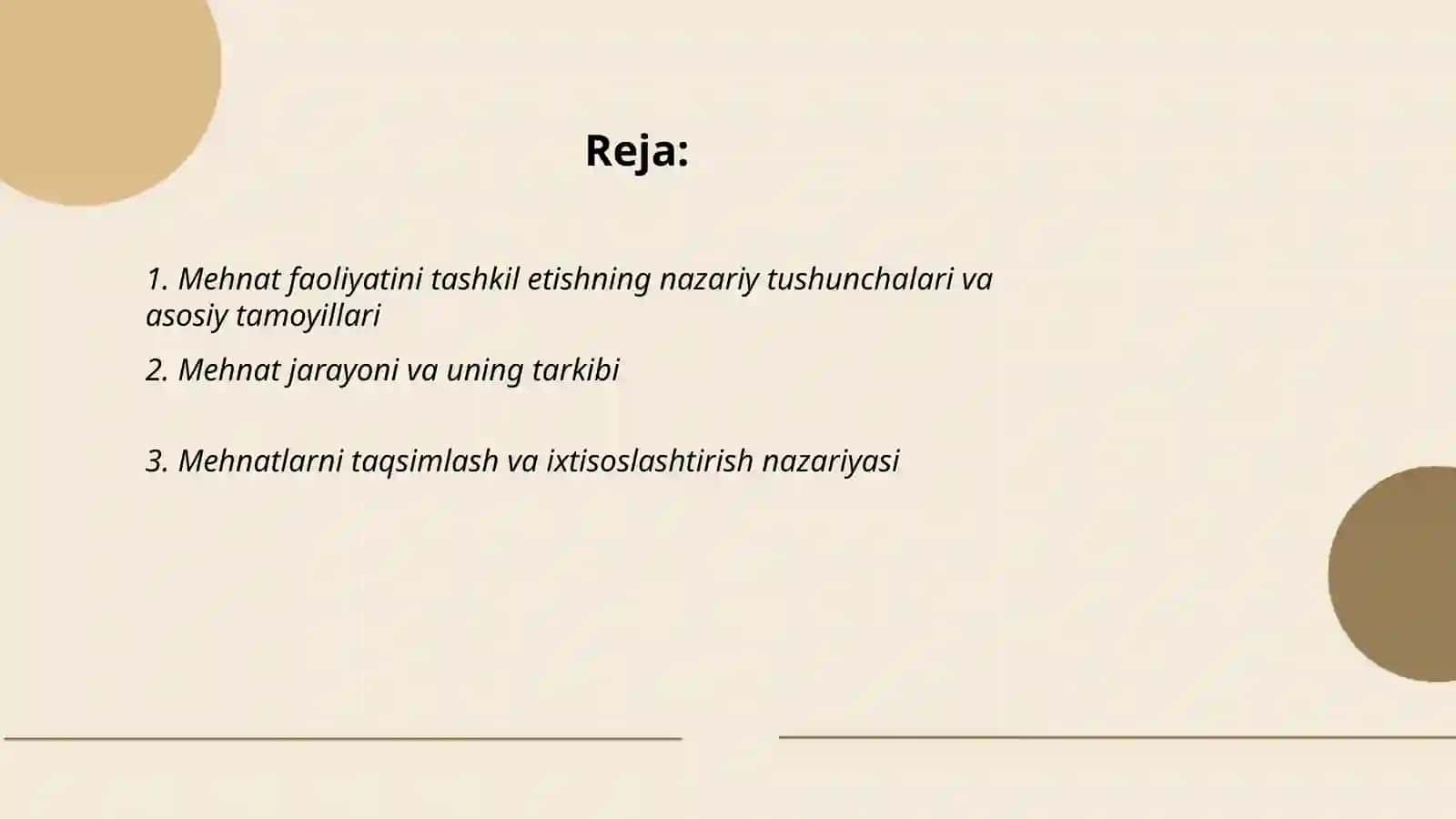 Mehnat faoliyatini tashkil etishning nazariy asoslari 2