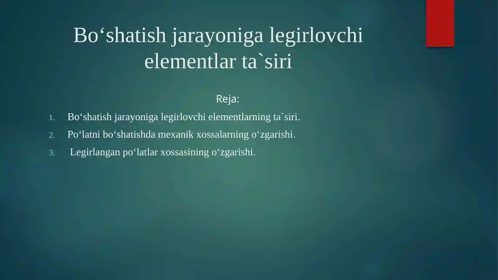 Termik ishlov berish texnologiyasi 2
