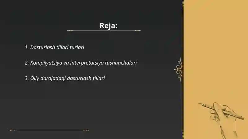 Dasturlash tillari bilan tanishish 2