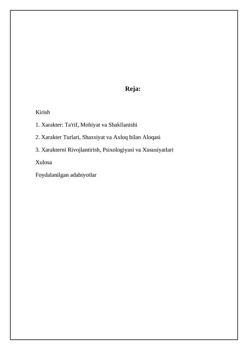 Xarakter haqida tushuncha 2