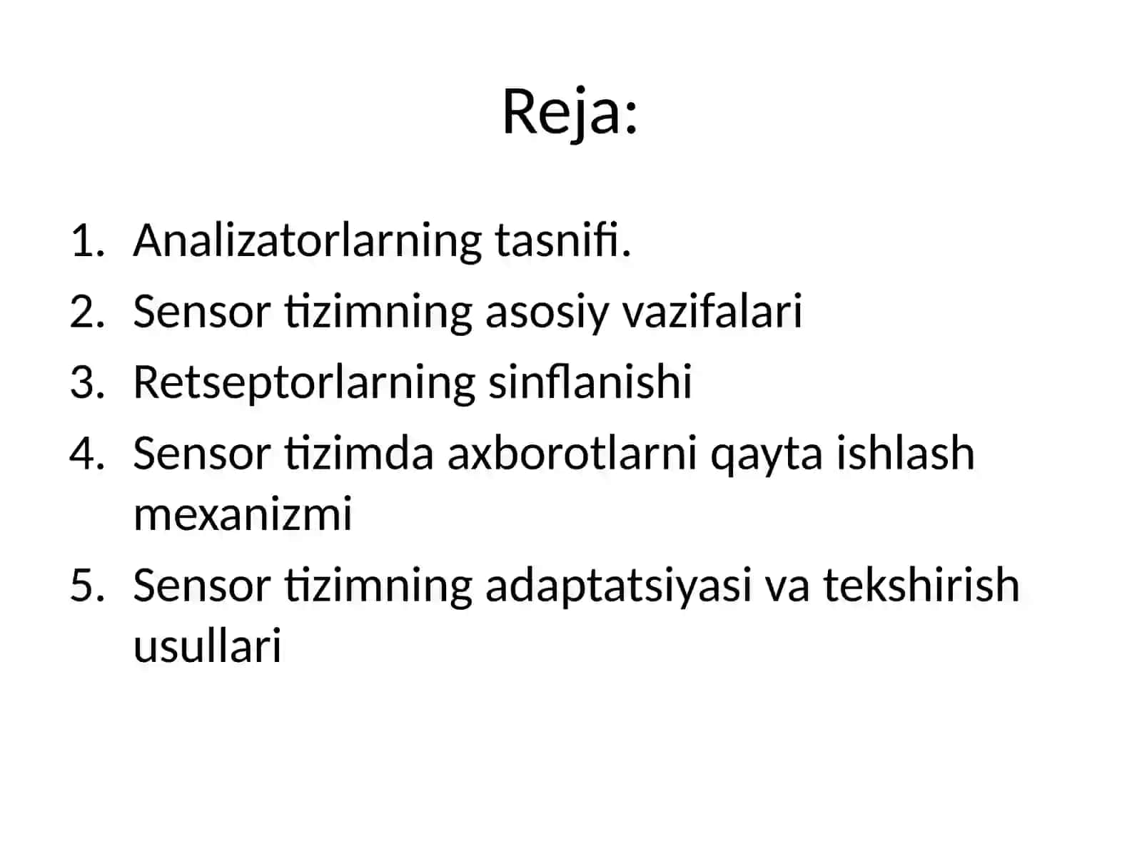 Analizatorlar fiziologiyasi. Sensor retsepsiya. Teri analizatorining lokalizatsiyasini aniqlash 2