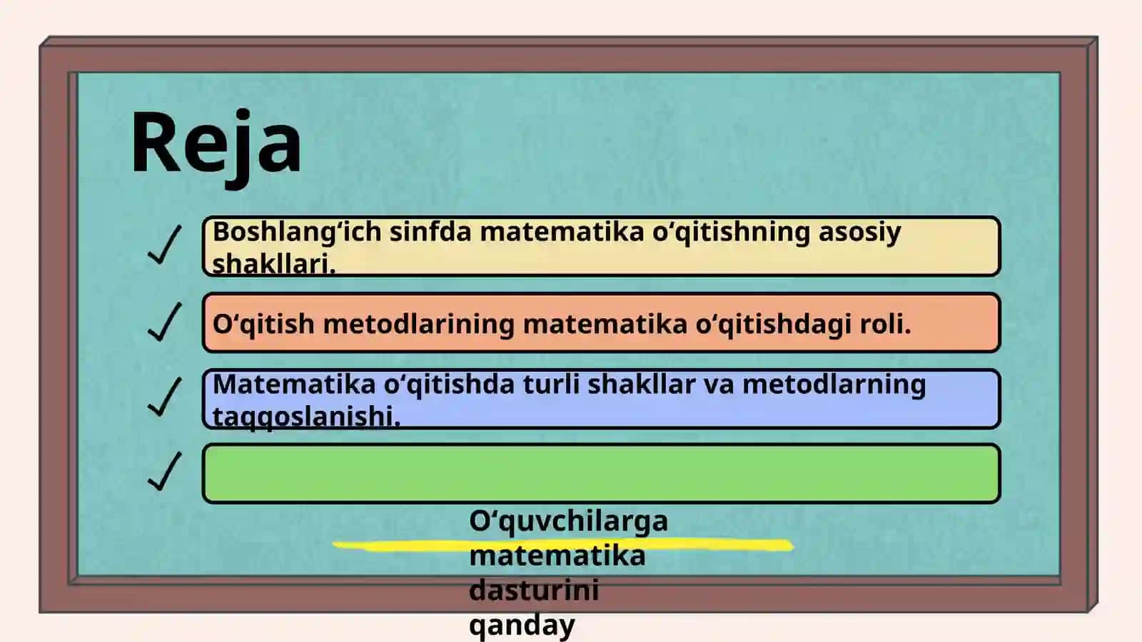 Boshlangʻich sinfda matematika oʻqitishni tashkil qilish shakllari oʻqitish metodlari 2