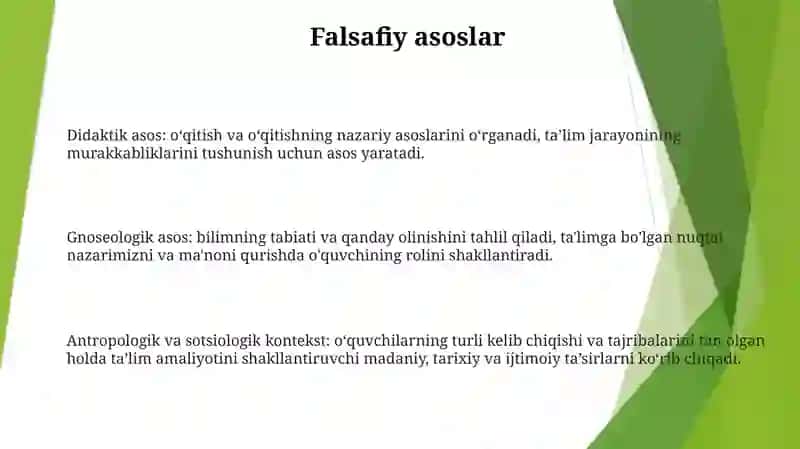 O'Qitiqishning Didaktik Asoslari 2
