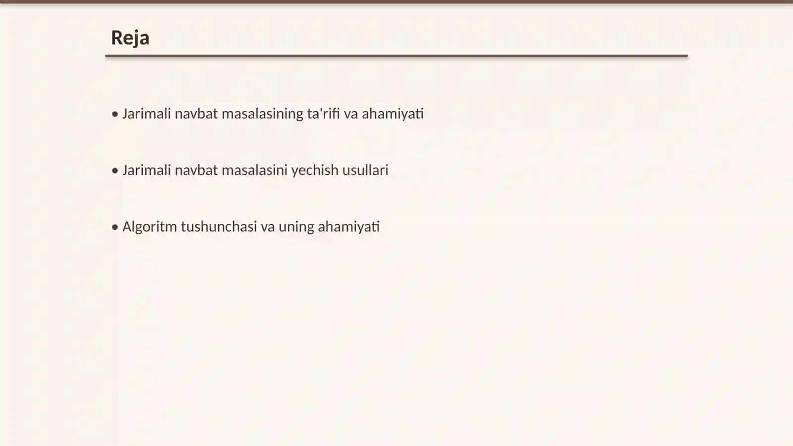 Jarimali navbat masalasini yechishning algoritmi va dasturini tuzish 2