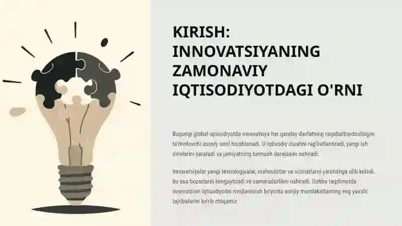 INNOVATSION IQTISODIYOTNI RIVOJLANTIRISHDA XORIJIY TAJRIBALARDAN FOYDALANISH 2