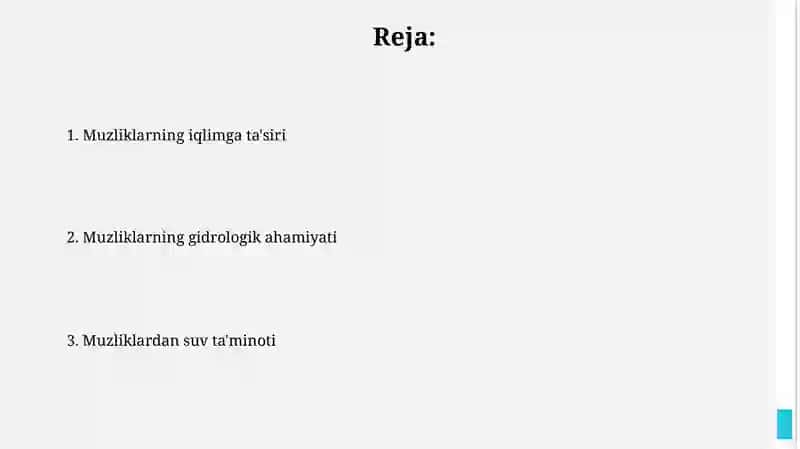 Muzliklarning gidrologik ahamiyati 2