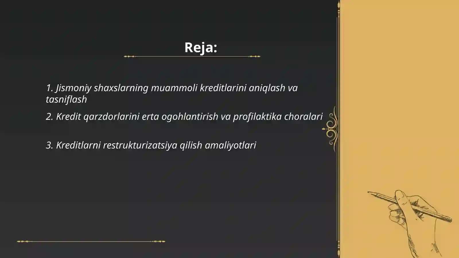 Jismoniy shaxslarning muammoli kreditlari bilan ishlash boshqarmasi 2