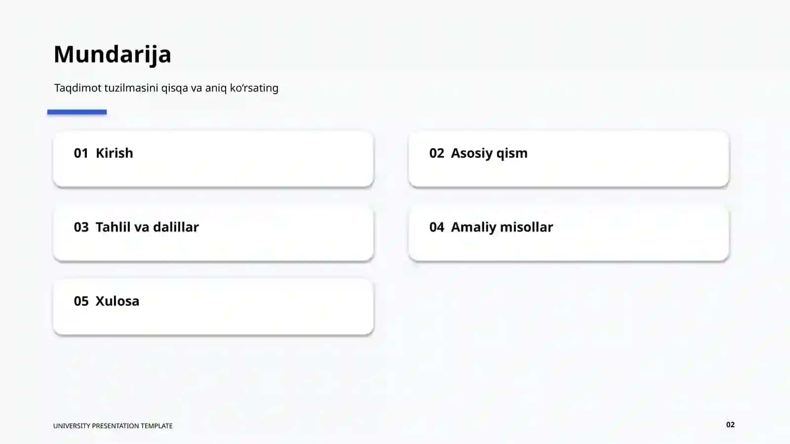 UNIVERSITY PRESENTATION TEMPLATE 2