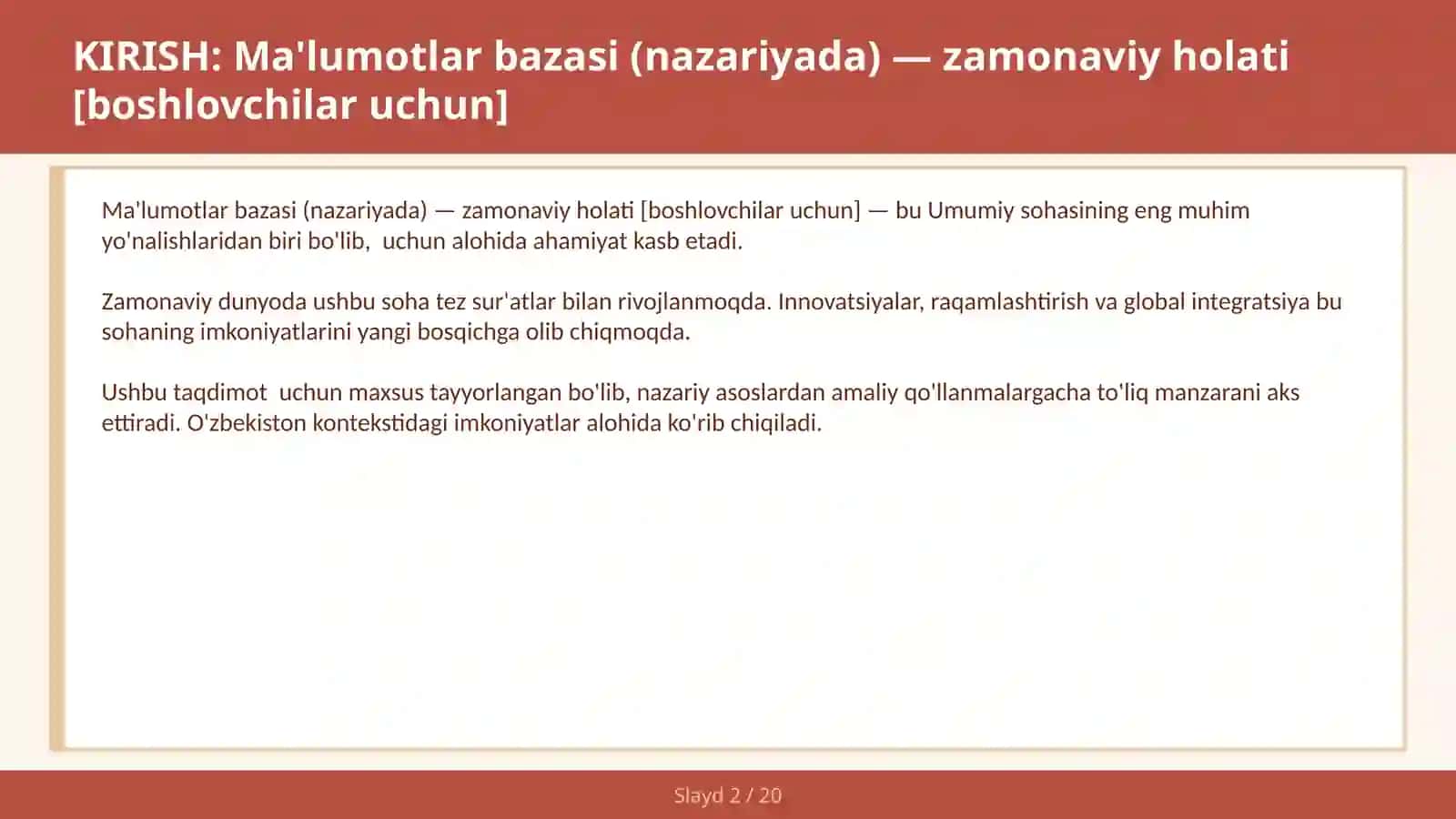 Ma'lumotlar bazasi (nazariyada) — zamonaviy holati [boshlovchilar uchun] 2