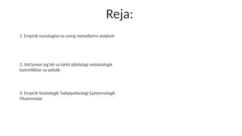 Empirik sotsiologiyaning metodologik va metodik muammolari 2