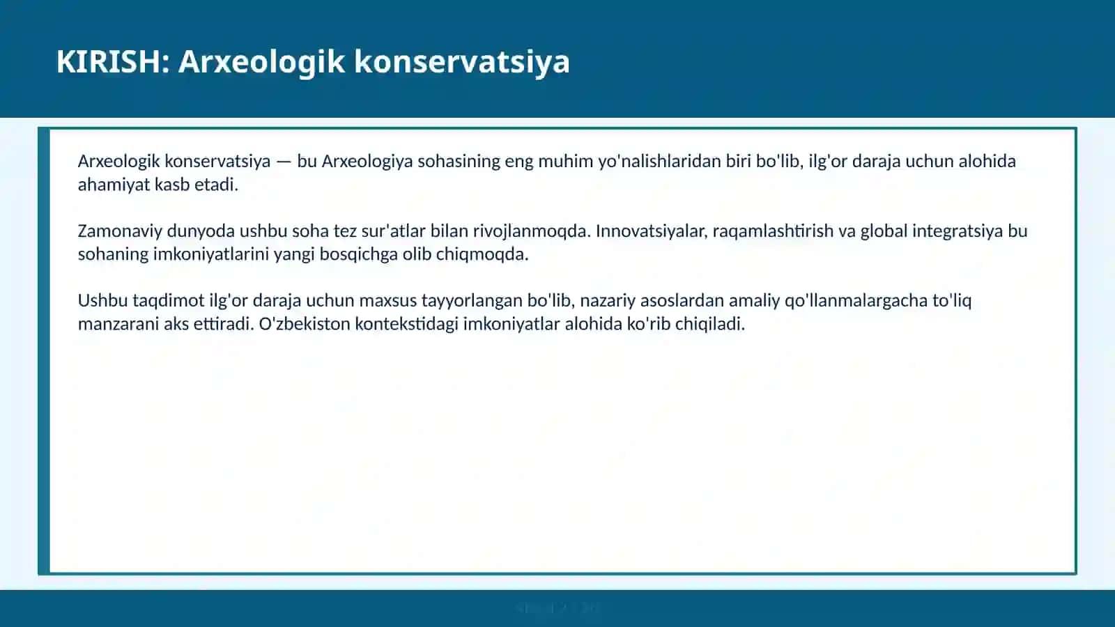 Arxeologik konservatsiya 2