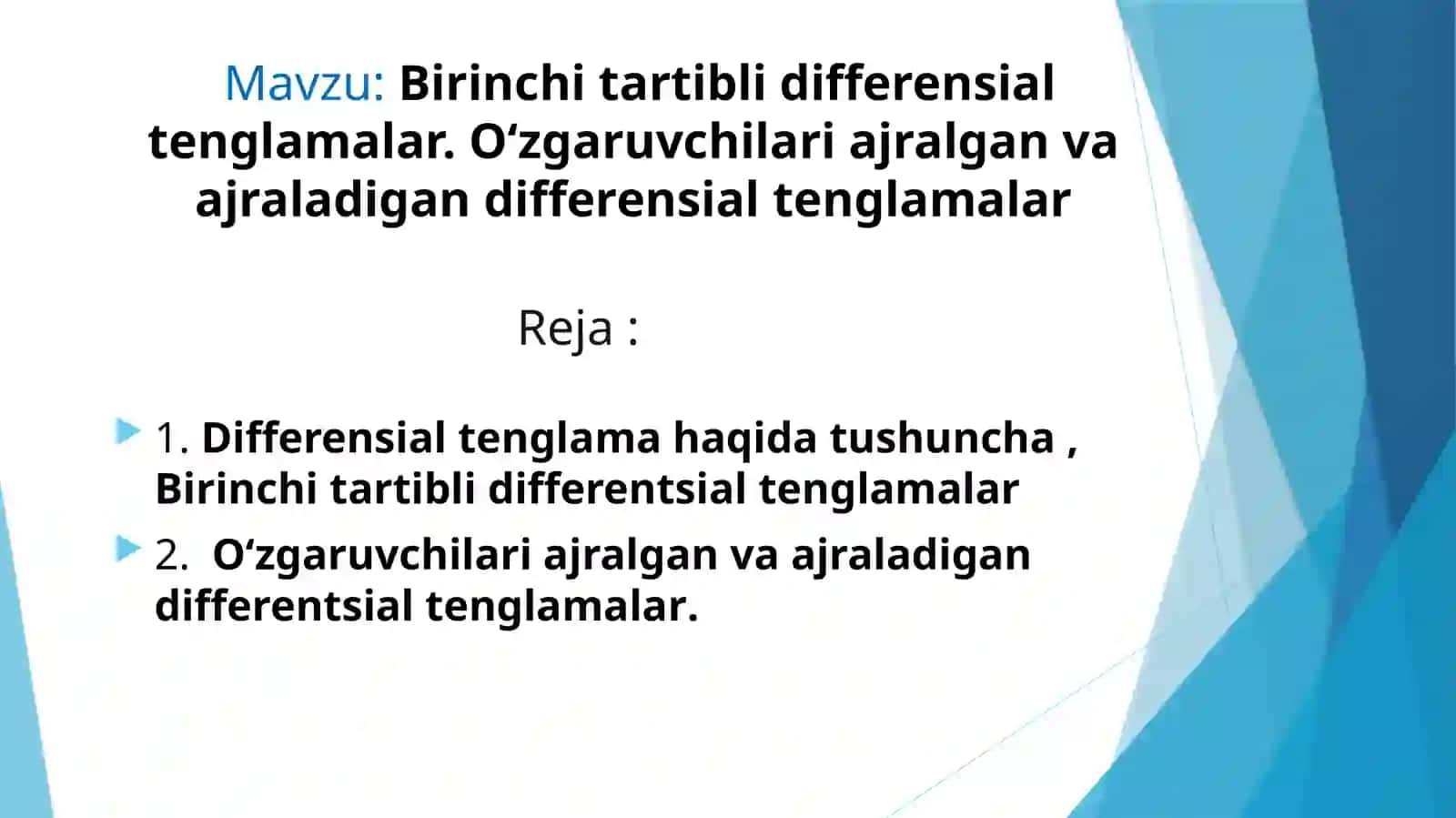 Differensial tenglamalar 2