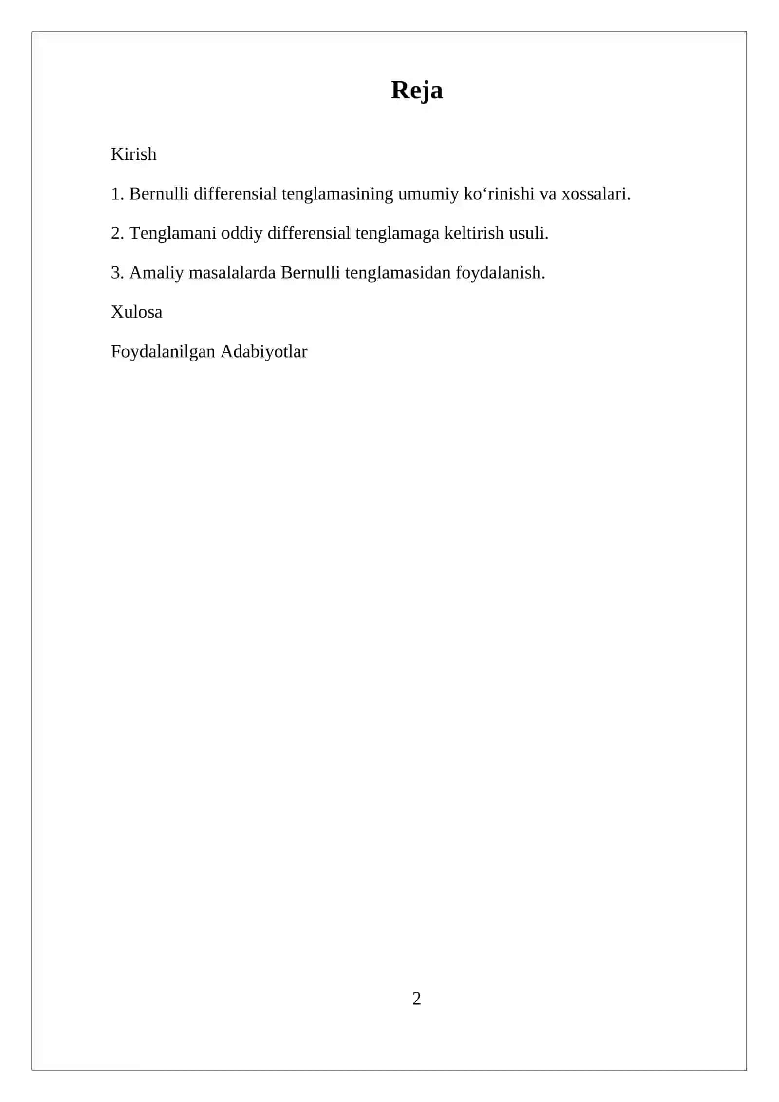Bernulli differensial tenglamasi 2