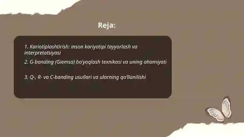 Odаm genetikasi metodlari: sitogenetik metodlar 2