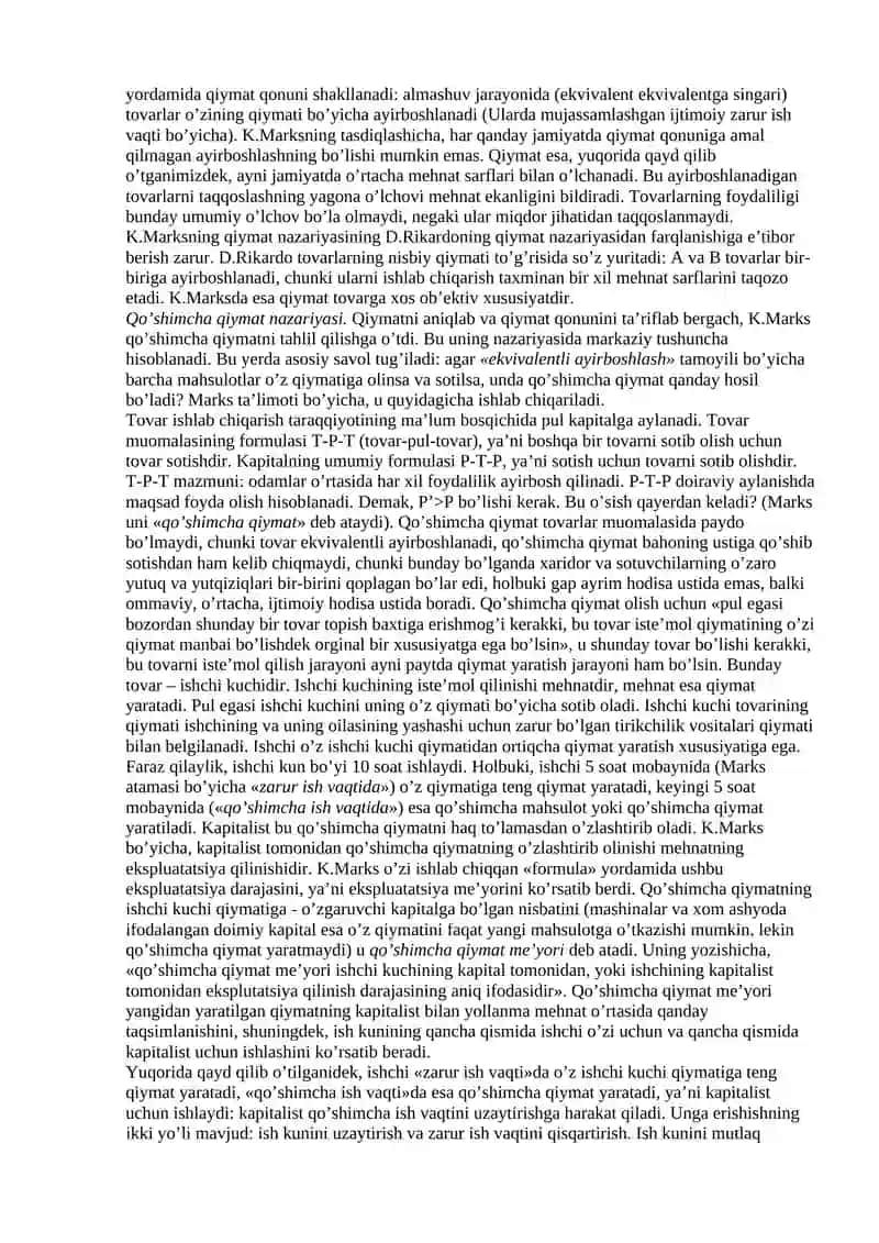 Karl Marks iqtisodiy ta'limoti 2