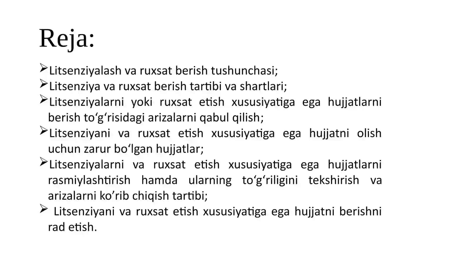 Litsenziyalash va Ruxsat berish 2